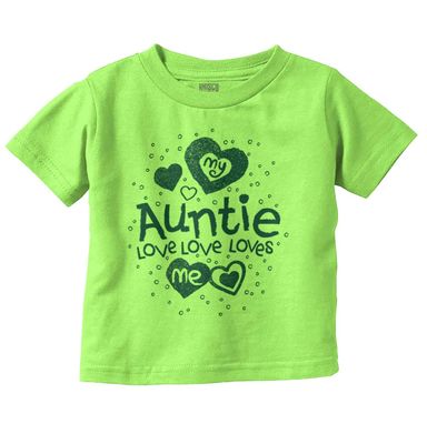 Auntie Loves Me Adorable Cute Niece Youth T Shirt Tee Girls
