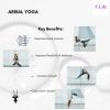 F.Life Aerial Yoga Hammock kit Include Daisy Chain,Carabiner and Pose Guide (Blackish Green) view 3