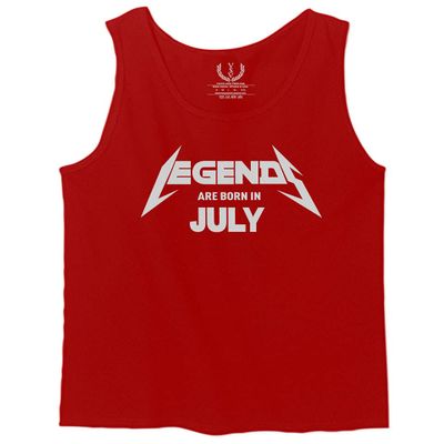 0044. It's My Birthday Funny Legends are Born in July Gift 20th 30th 40th 50th Men's Tank Top (Red, X-Large)