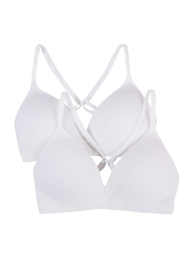 Fruit of The Loom Girls' Seamless Soft Cup Bra, 2-Pack, White/White, 32