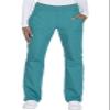 Cherokee Women's Mid Rise Straight Leg Pull-on Pant, Large Petite, Teal Blue view 1