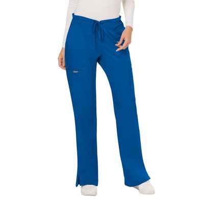 Cherokee Scrubs for Women Mid Rise Moderate Flare Drawstring Pant with 5 Pockets, Ultra Soft & Breathable Fabric - WW120 - WW120, XS, Royal