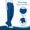 Cherokee Scrubs for Women Mid Rise Moderate Flare Drawstring Pant with 5 Pockets, Ultra Soft & Breathable Fabric - WW120 - WW120, XS, Royal view 3