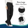 WW Revolution by Cherokee Women's Mid Rise Moderate Flare Drawstring Pant Tall, Black, Large Tall view 3
