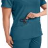 Cherokee Women's V-Neck Top, Caribbean Blue, XX-Small view 2