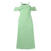Bridesmaid Wedding Solid Ruffle Sleeve Maxi Dress Made in USA Sage Size M view 1