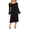 1.STATE Womens Ribbed Midi Dress, Black, X-Small view 1