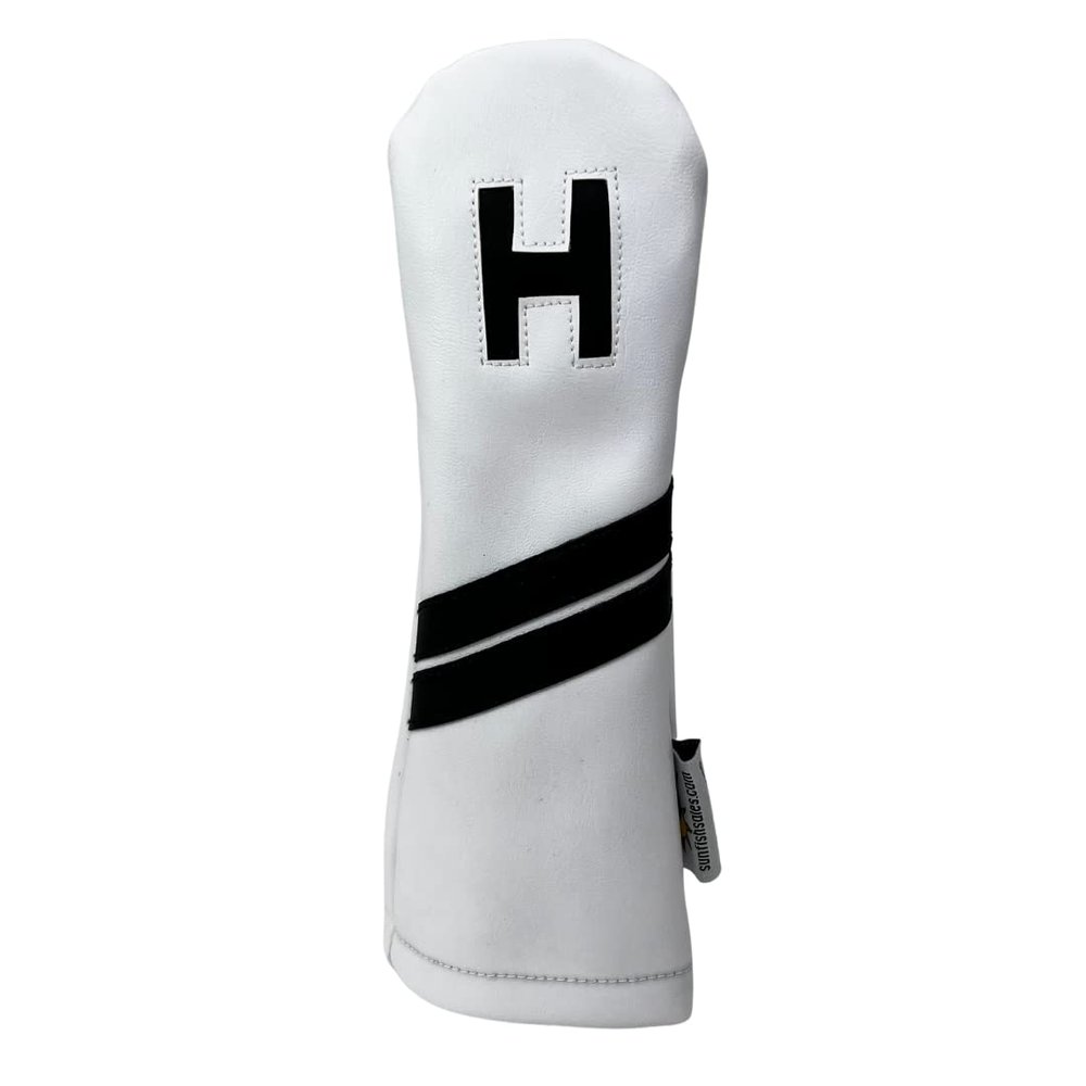 Sunfish Leather Hybrid H Golf Headcover White and Black