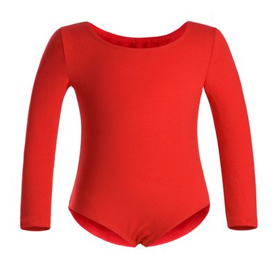 DANSHOW Girls' Team Basic Long Sleeve Leotard for Toddler Gymnastics Dance Ballet(2KD3028-L-04)