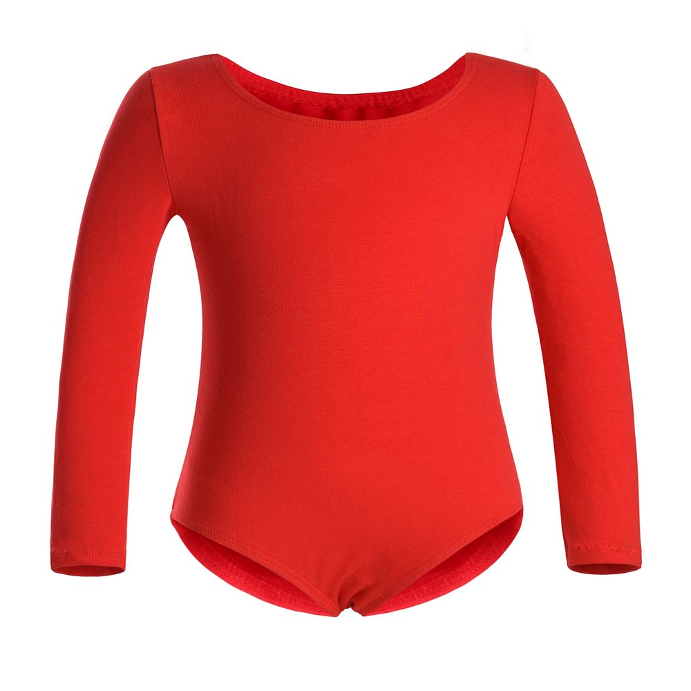 DANSHOW Girls' Team Basic Long Sleeve Leotard for Toddler Gymnastics Dance Ballet(2KD3028-L-04)