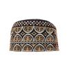 Omani Style Arab Kufi Hat Black Base w/Silver Brown Arch Embroidery Islamic (M) view 1