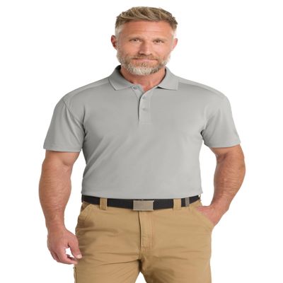 CornerStone Unisex Select Lightweight Snag-Proof Polo | Collared Shirt for Men & Women, Casual Fit Top for Work, Golf & Tennis, Polos/Knits, Light Grey, S