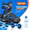 2PM SPORTS Vinal Inline Skates for Men with Light up Wheels Beginner Skates Fun Illuminating Outdoor Roller Skates for Kids and Adults - Azure X-Large view 3