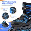 2PM SPORTS Vinal Inline Skates for Men with Light up Wheels Beginner Skates Fun Illuminating Outdoor Roller Skates for Kids and Adults - Azure X-Large view 4