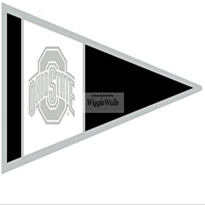 8 INCH Black Pennant Flag OSU Ohio State University Buckeyes Removable Wall Decal Sticker Art NCAA Home Decor 8 inches Wide by 4 inches Tall