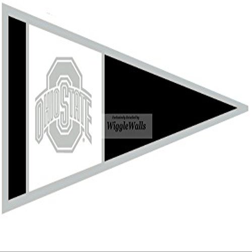8 INCH Black Pennant Flag OSU Ohio State University Buckeyes Removable Wall Decal Sticker Art NCAA Home Decor 8 inches Wide by 4 inches Tall