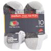 Fruit of the Loom Boys' Little 10 Pair Half Cushion No Show Socks, white assort, Small (Shoe Size: 4.5-8.5) view 4
