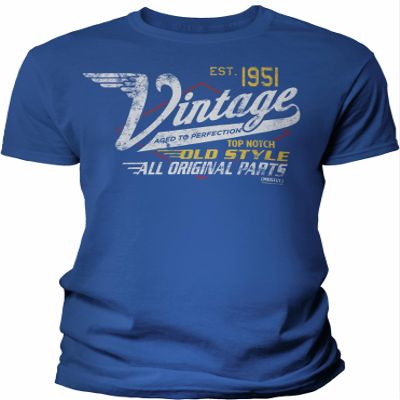 75th Birthday Gift Shirt for Men - Vintage 1951 Aged to Perfection - Racing - Royal-4X