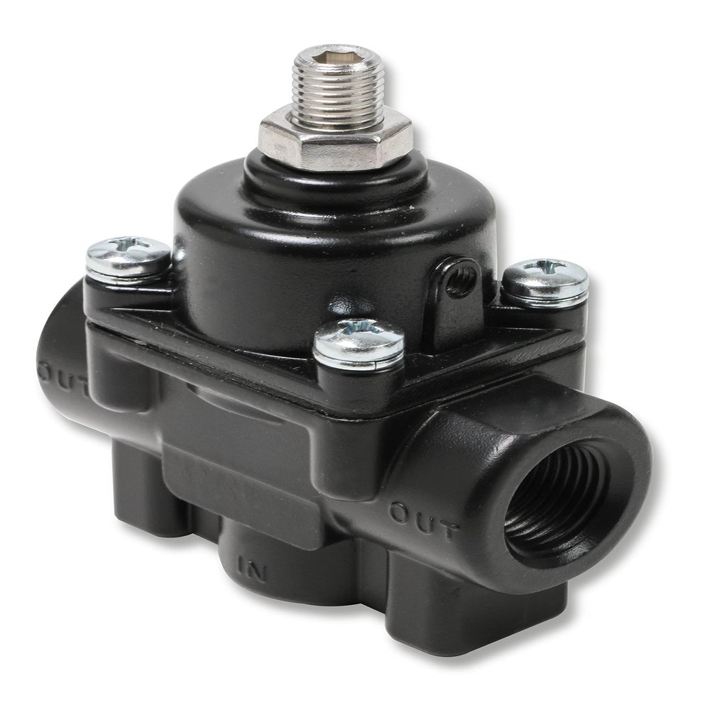 Earls 12850ERL Adjustable Fuel Pressure Regulator - Carbureted - Black - 1-4 PSI