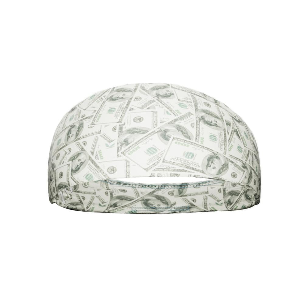 Unisex Headband/Sweatband. Best for Sports, Fitness, Working Out, Yoga. Tapered Design. (Money)