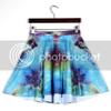 Sister Amy Women's Pleated Elastic Waist Band Flared Galaxy Print Midi Skater Blue/Green US XXXL view 4
