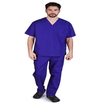 Natural Uniforms Comfortable Fit Men's Workwear Uniform 8 Pocket Top and Pant Set 5XL Purple