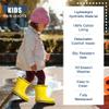 NORTY Rubber Rain Boots for Kids - Waterproof Rubber Boots Boys and Girls Solid & Printed Rainboots for Toddlers and Kids - Yellow & Black view 2