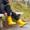 NORTY Rubber Rain Boots for Kids - Waterproof Rubber Boots Boys and Girls Solid & Printed Rainboots for Toddlers and Kids - Yellow & Black view 4