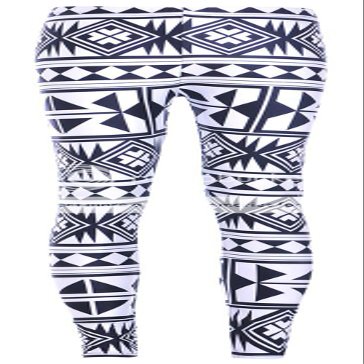 Sister Amy Women's Digital Pattern Printed Ankle Elastic Tights Legging Geometric US XXL