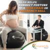 SmarterLife Exercise Ball Yoga Ball for Fitness, Balance, Stability, or Pregnancy, Gym Ball for Core Workout, Physical Therapy, Yoga Ball Chair for Office, Anti-Slip Anti-Burst (45 cm, Black) view 4