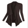 Urban CoCo Women's Drape Front Open Cardigan Long Sleeve Irregular Hem (M, Coffee) view 1
