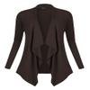 Urban CoCo Women's Drape Front Open Cardigan Long Sleeve Irregular Hem (M, Coffee) view 2