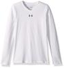 Under Armour Girl's Girls' Power Alley Long Sleeve,White (100)/Graphite, Youth Small