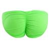 FEESHOW Men's Silky Bikini Briefs Bulge Pouch Underwear Swimwear Ruched Back (Fluorescent Green, one Size) view 2
