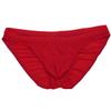 FEESHOW Men's Silky Bikini Briefs Bulge Pouch Underwear Swimwear Ruched Back (Red, one Size) view 1