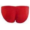 FEESHOW Men's Silky Bikini Briefs Bulge Pouch Underwear Swimwear Ruched Back (Red, one Size) view 2