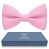 Bow Tie House Men's Classic Pre-Tied Bow Tie Formal Solid Tuxedo (Large, Pink) view 1