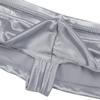 FEESHOW Men's Shiny Low Rise Bikini Briefs Bulge Pouch Cheeky Underwear Swimwear Silver-gray XX-Large (waistline:32.0-42.0") view 3