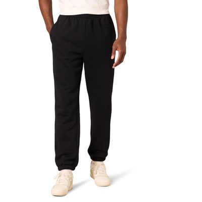 Amazon Essentials Sweatpants for Men, Black Fleece, Closed Bottom, XX-Large (Available in Big and Tall)