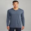 District Made Mens Perfect Tri Long Sleeve Hoodie. DM139 Navy Frost 2XL view 2