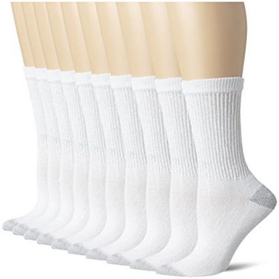 davido Women socks crew made in italy 100% cotton 8 pairs (9-11, white/gray)