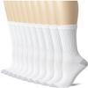 davido Women socks crew made in italy 100% cotton 8 pairs (9-11, white/gray) view 1