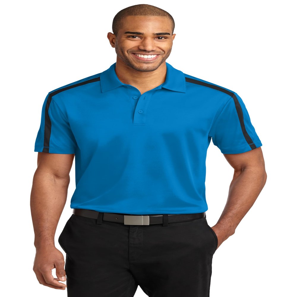 Port Authority Silk Touch Performance Colorblock Stripe Polo Shirt