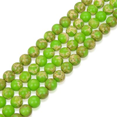 1 Strand Adabele Natural Peridot Green Impression Aqua Terra Jasper 10mm Round Loose Beads Sea Sediment Gemstone Spacer for Craft Jewelry Making (35-37pcs) GX6-10
