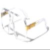 Dweebzilla Gazelle Swag Square Oversized Sunglasses w/Clear Lenses (Clear & Gold, Clear) view 1