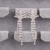 Grace Jun Bridal Silver Plated Rhinestone Crystal Long Tassel Clip on earrings Non Piercing for Women Cuff Earrings(50) view 4