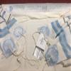 100% Wool Tallit Prayer Shawl in Light Blue Silver Stripes Size 55" L X 75" W view 4