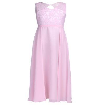 FEESHOW Big Girls Floral Lace Dress Junior Bridesmaid Formal Wedding Party Ball Prom Long Gowns Pink 6