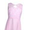 FEESHOW Big Girls Floral Lace Dress Junior Bridesmaid Formal Wedding Party Ball Prom Long Gowns Pink 6 view 3