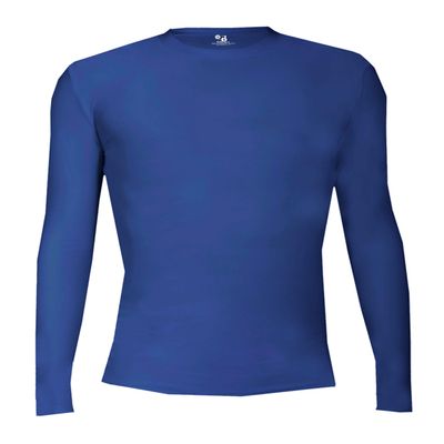 Badger Sports Pro Compression L/S Crew Royal Blue Small